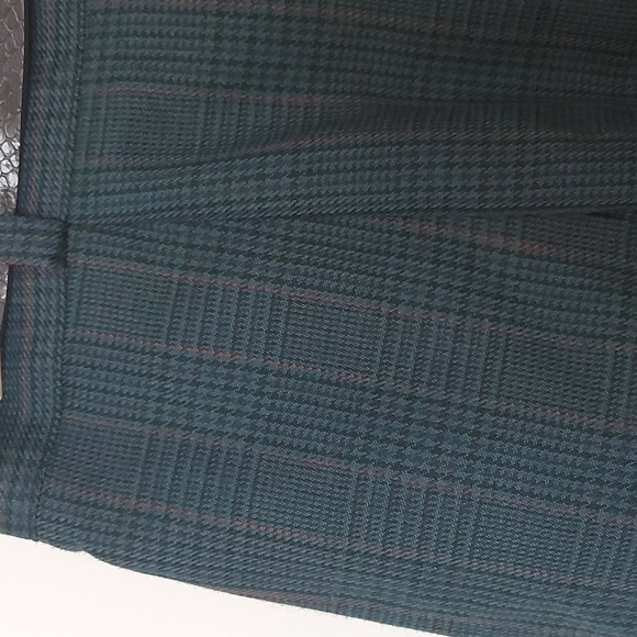 Vintage Lasting Impressions Forest Green Hounds Tooth Plaid Trouser Shorts - Picture 3 of 9